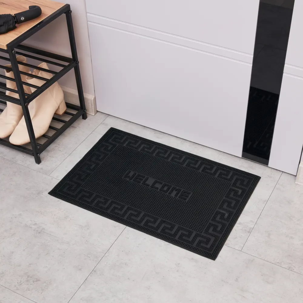 Коврик придверный Welcome 40x60 см цвет черный VORTEX STLM-2149201