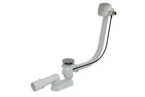 Сточный комплект с заполнением переливом Click Clack хром (квадратный)