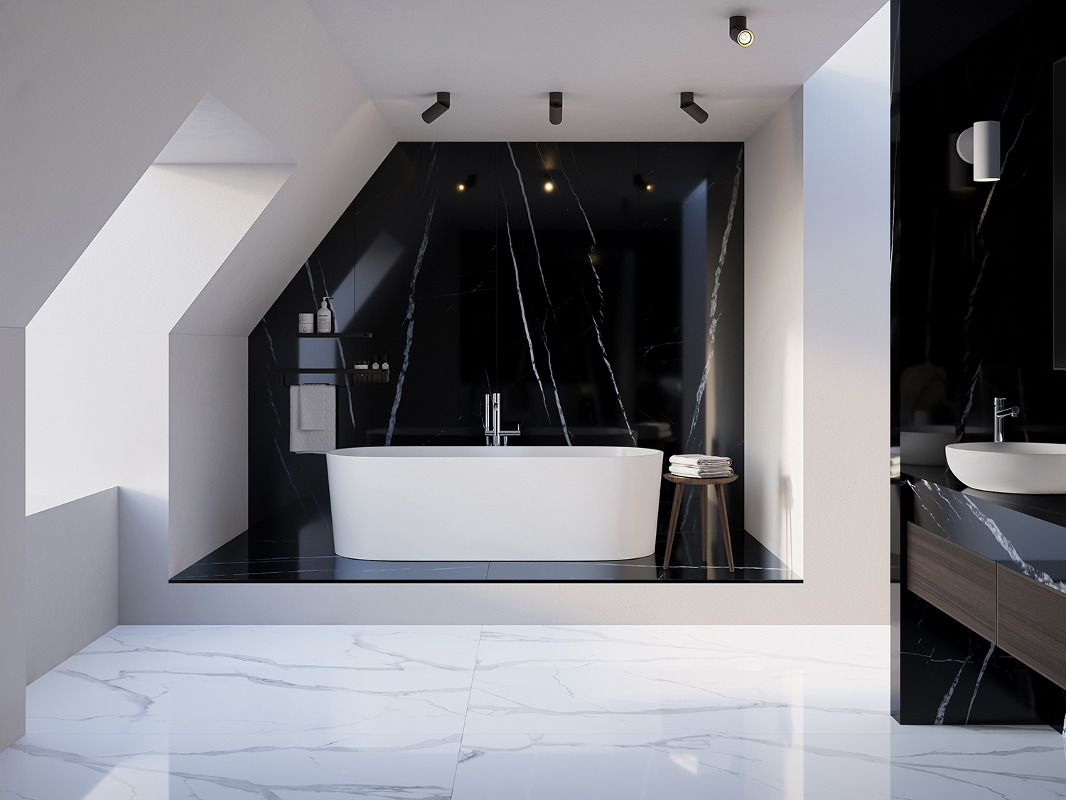 Бесконечная элегантность: керамический слэб NERO MARQUINA STP-ST153 INCOLOR Double Polished - Вид №9