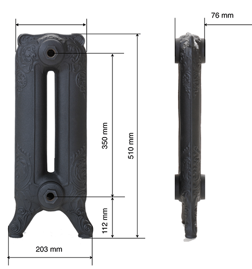 Чугунный радиатор GuRaTec Merkur 470 7 секций 7755 - Вид №4