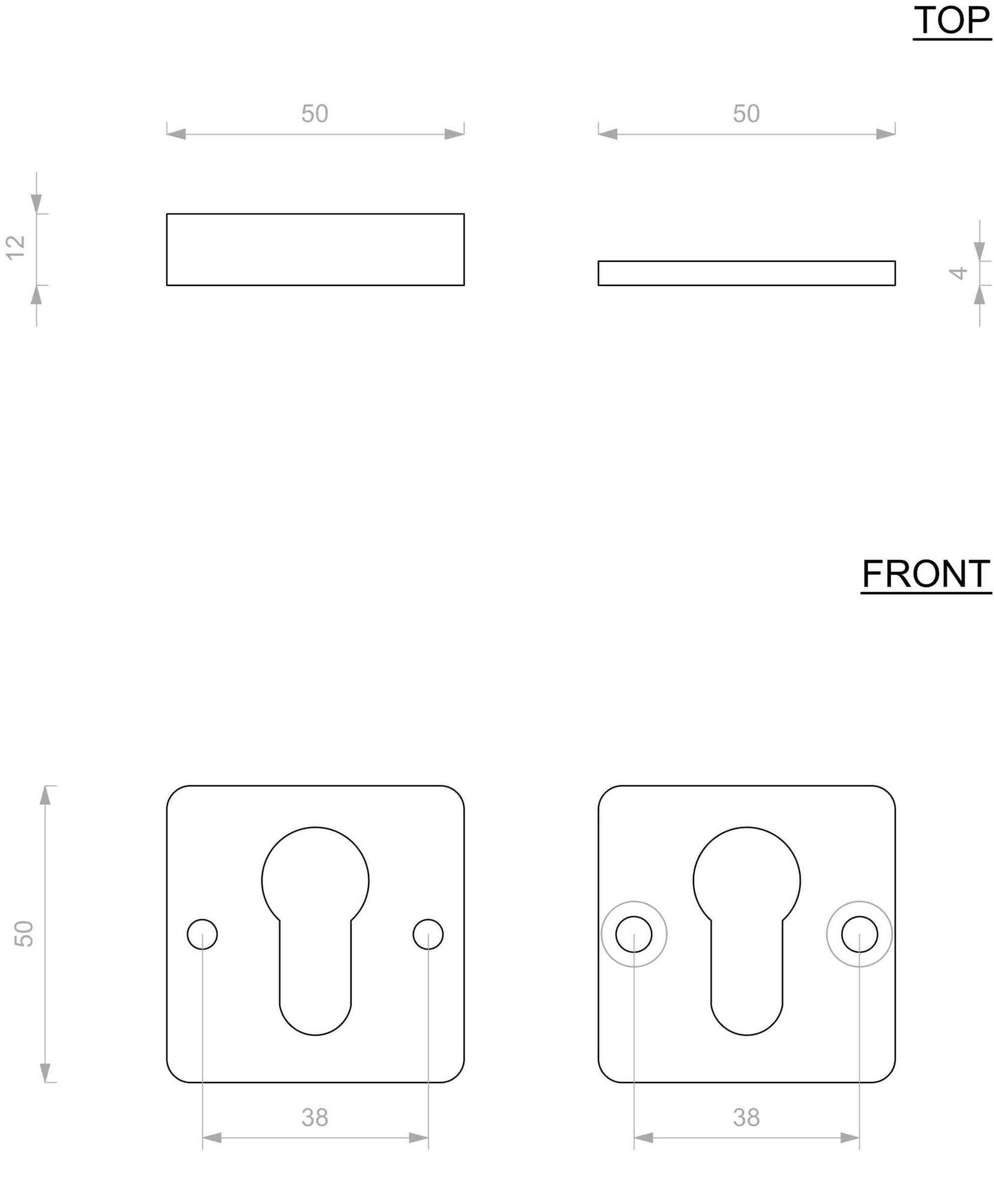 Dauby Квадратная металлическая насадка Pure® 14888 - Вид №1