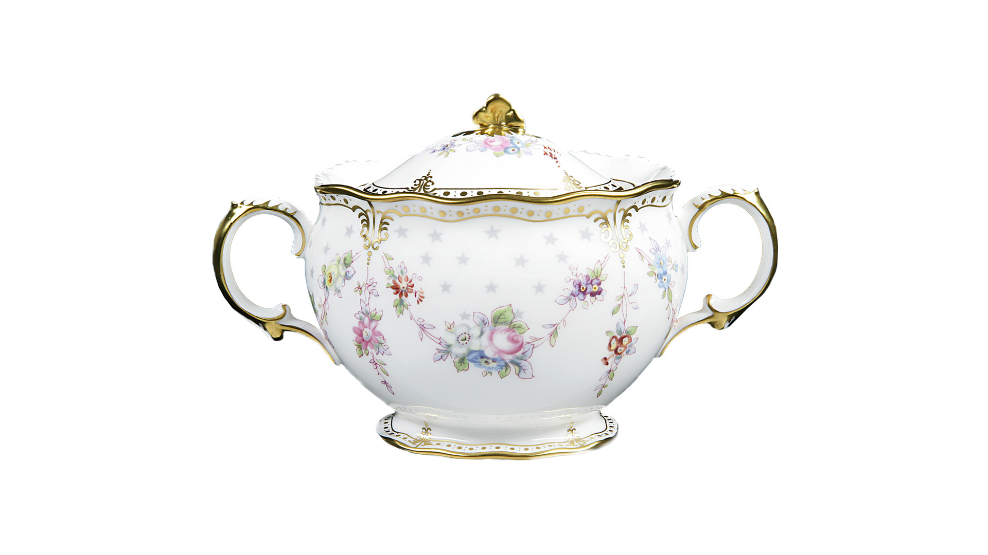 10676168 Royal Crown Derby Сервиз чайный Royal Crown Derby Роял Антуанетта на 6 персон 21 предмет, фарфор Фарфор костяной  - Вид №2