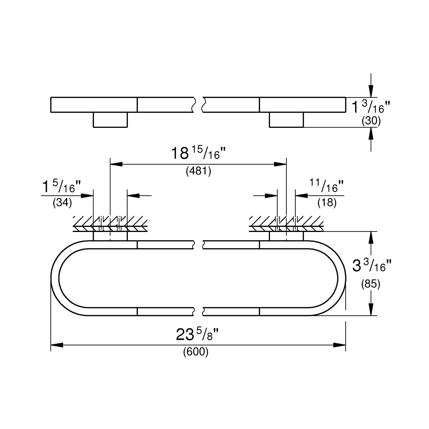 Держатель для полотенца GROHE Selection, 600 мм, теплый закат глянец (41056DA0) - Вид №1