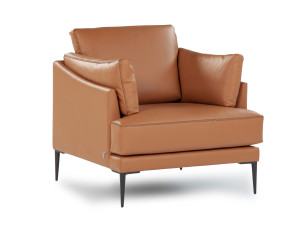 Кожаное кресло с подлокотниками