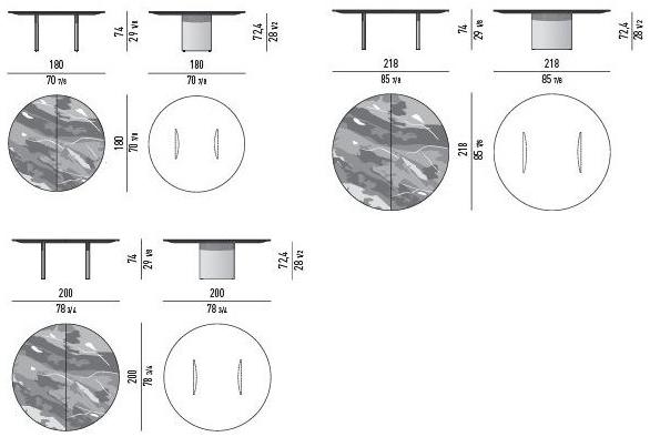 Minotti Круглый мраморный стол Linha sun-id-1419239 - Вид №2
