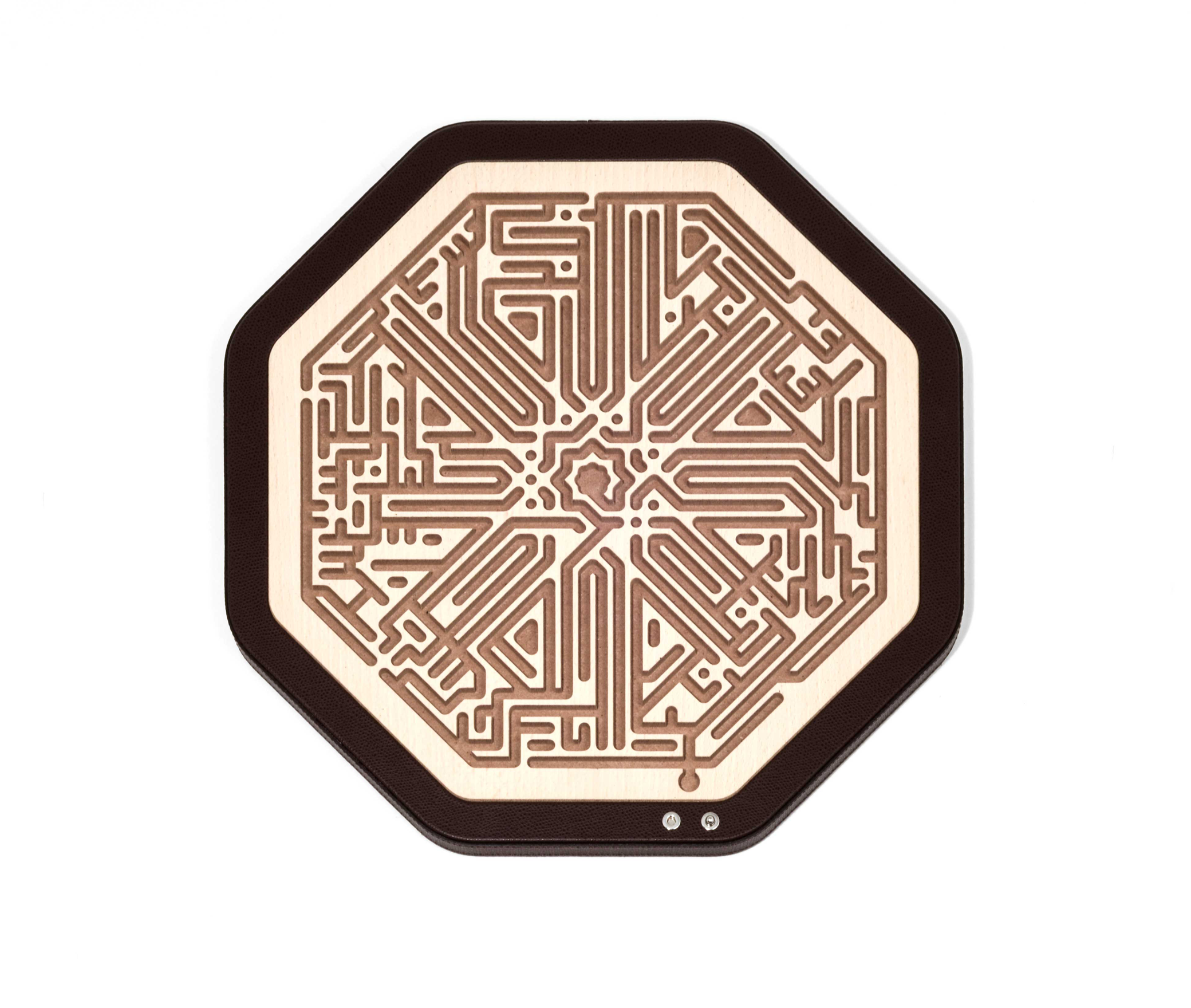 Jinn Octagonal Labyrinth - 38X38XH2 см / зернистая кожа_белый Pinetti 00.1014.029.000