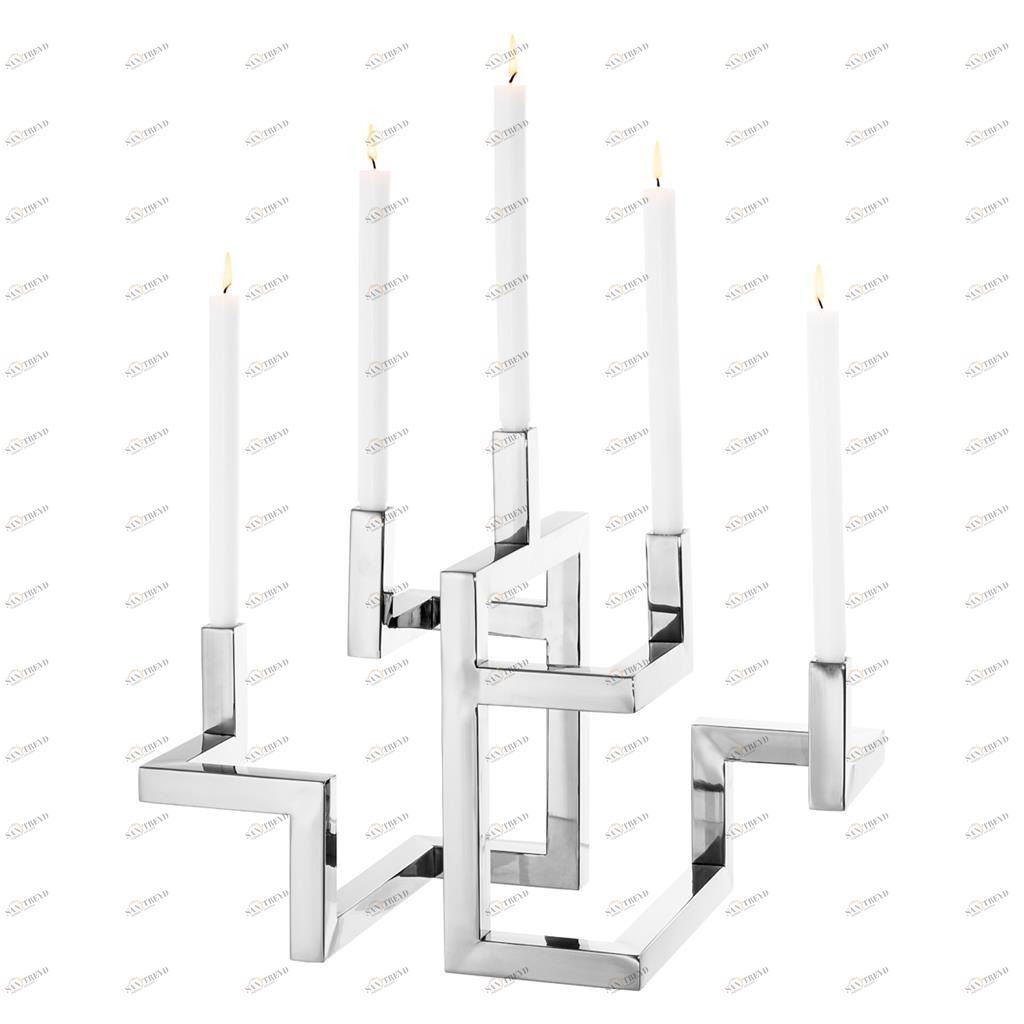 Подсвечник металлический на 5 свечей серебряный Skyline от Eichholtz EICHHOLTZ EICHHOLTZ 060383 Серебро 