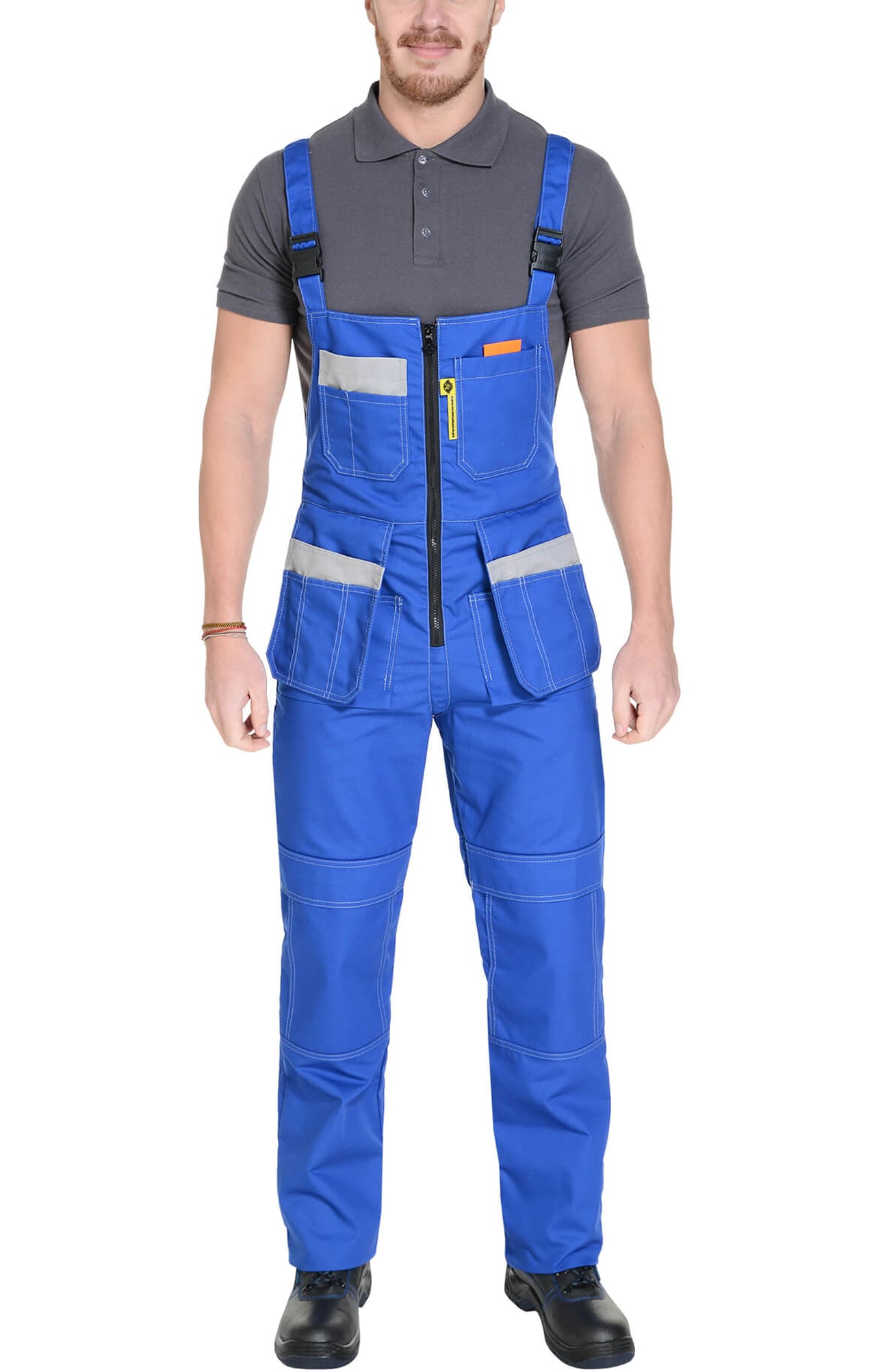 69440 Полукомбинезон "Профессионал-2" василек светло-серый  Летняя спецодежда  размер 44-46/158-164  - Вид №7