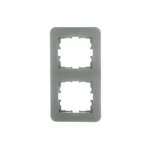 Рамка для розеток и выключателей Lezard Asti 2 поста вертикальная цвет платина