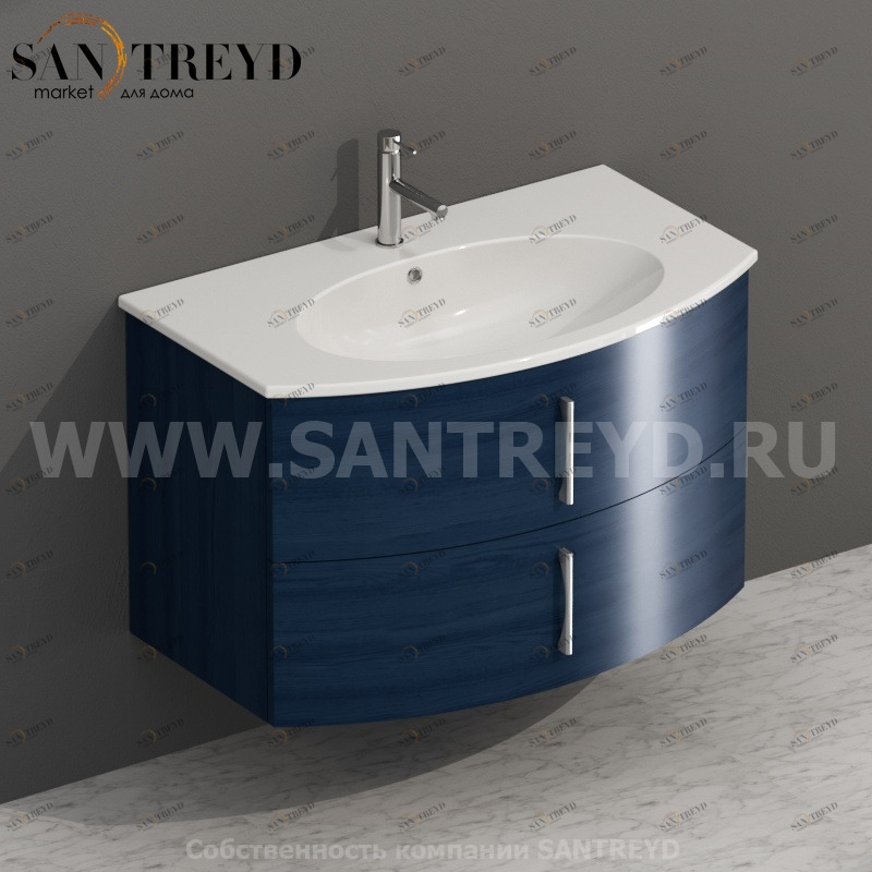 MDMC80Y6025 Тумба с двумя ящиками 78 см синяя Globo 4ALL Италия Ceramica Globo