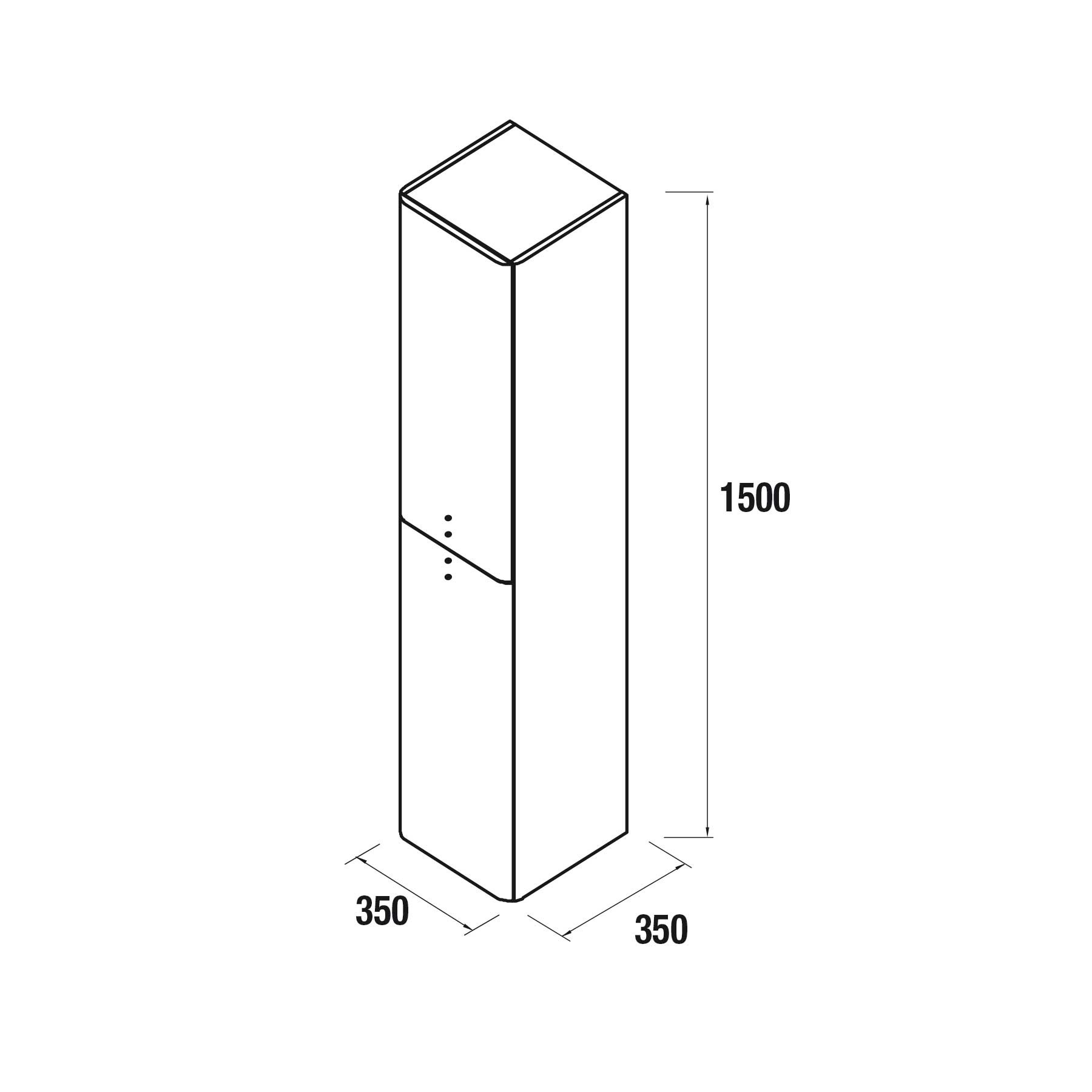 24692 SALGAR Колонна UNIIQ двусторонняя 2-дверная МАТОВАЯ БЕЛАЯ 350 x 1500 x 350 мм Мягкий белый  - Вид №1