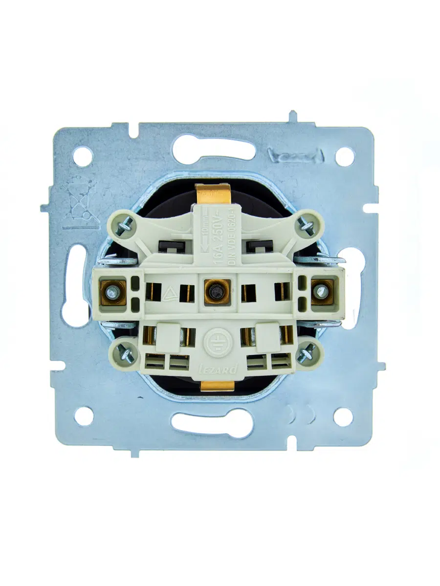 ASTI Розетка с/з с крышкой ПБТ платина механизм LEZARD 7081-3588-123B - Вид №1