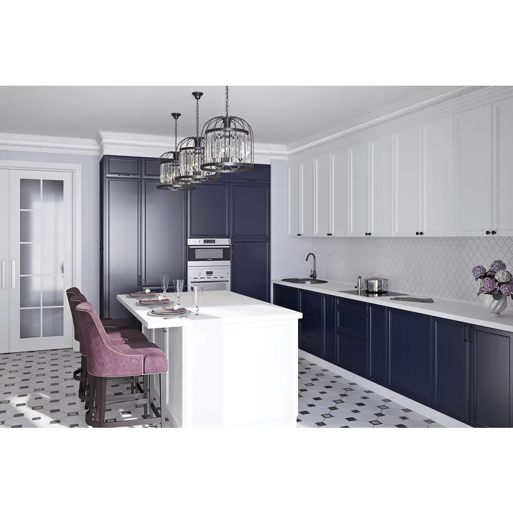 Фасад-витрина кухонного шкафа Реш 39.7x102.1 см Delinia ID МДФ цвет белый STLM-2100924 - Вид №12