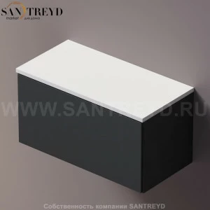 Agape ELL Столешница на тумбу с возможностью установки 1-2 раковины. Размер: длина от 80 см до 100 см. Отделка: белый кориан AELLM0MCC0810ZZ