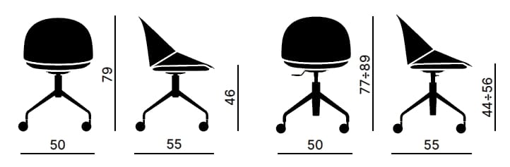 Вращающееся кресло из полипропилена с колесами Kastel Kross ARCH-00104428 - Вид №3