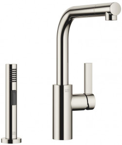 33826790-08_1_27721970-08_1 Смеситель однорычажный с душевым гарнитуром для ополаскивания - платина Dornbracht Elio