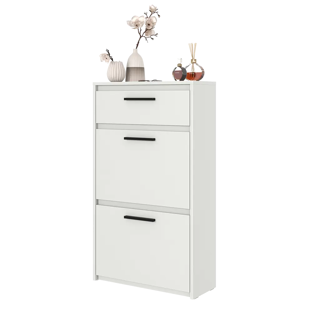 Шкаф для обуви Лион 60x103.9x24 см 2 ящика ЛДСП цвет белый Santreyd STLM-2208321 - Вид №10