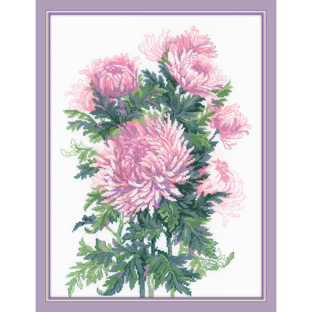 1595 Набор для вышивания Букет хризантем 30 х 40 см RIOLIS Сотвори Сама 