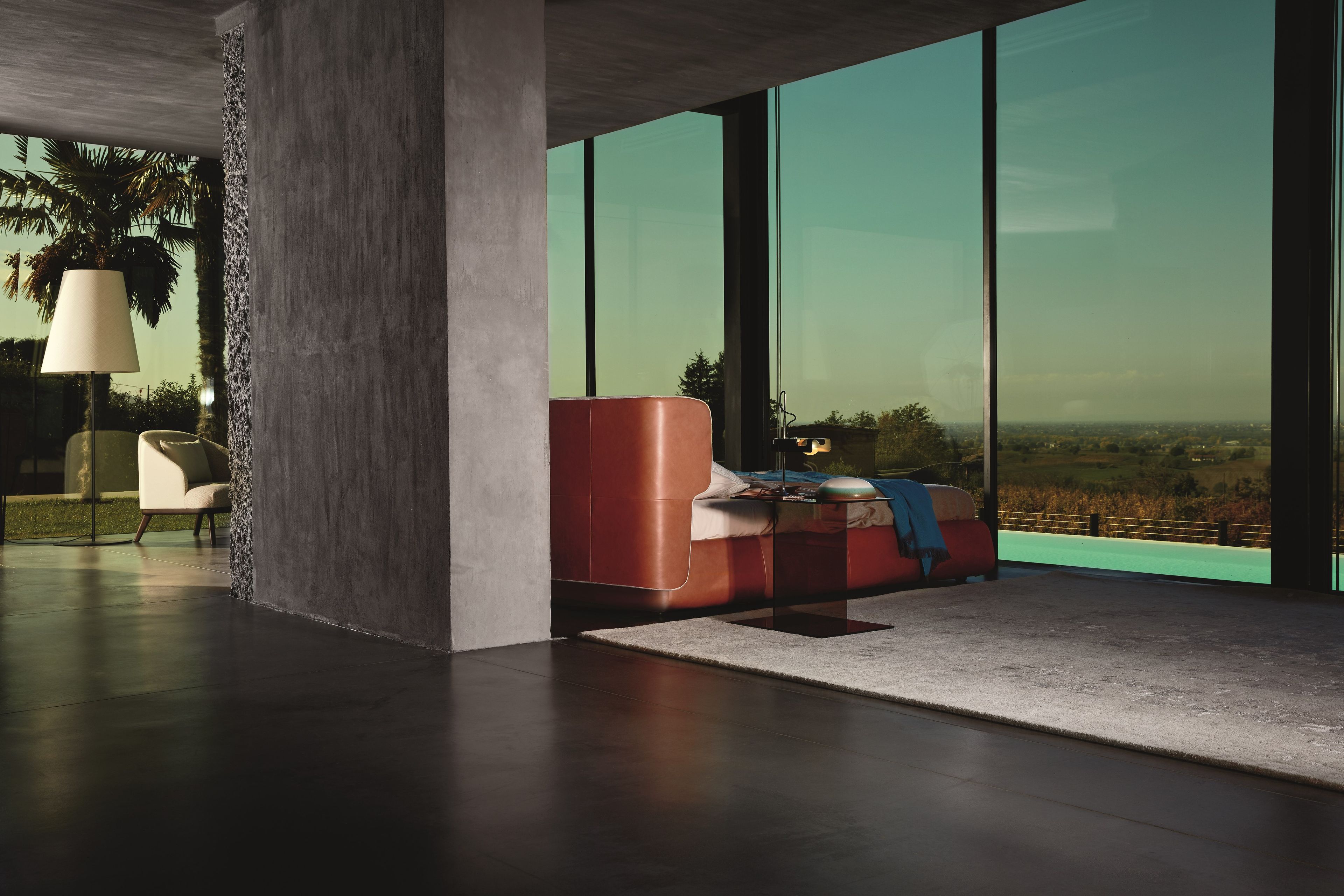 Кожаная двуспальная кровать с мягким изголовьем Ditre Italia ARCH-00035766 - Вид №5