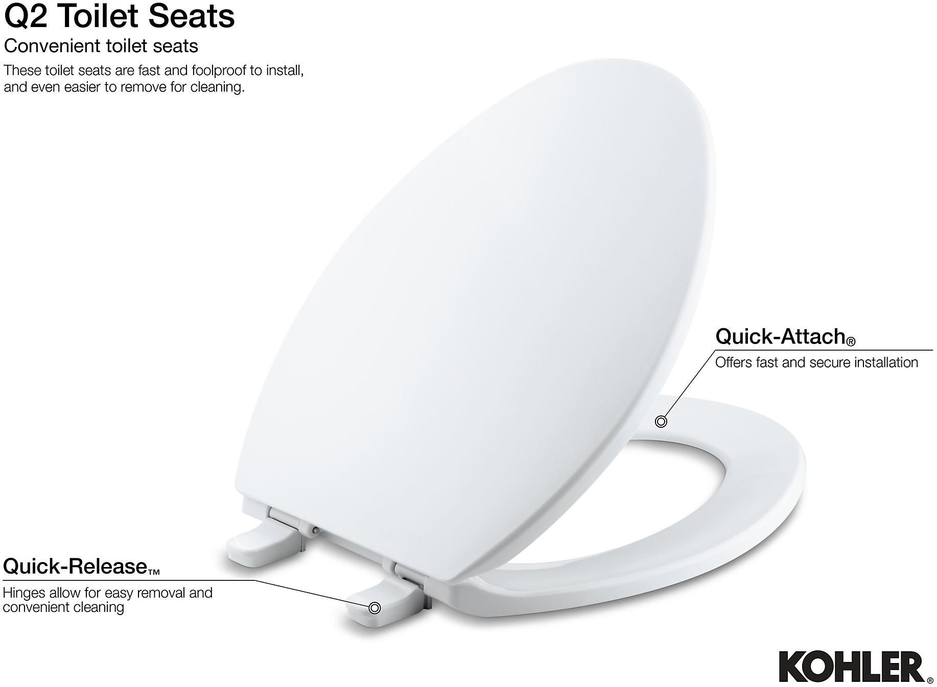 KOHLER Удлиненное сиденье для унитаза Stonewood Quick-Release  K-4814-96  - Вид №3