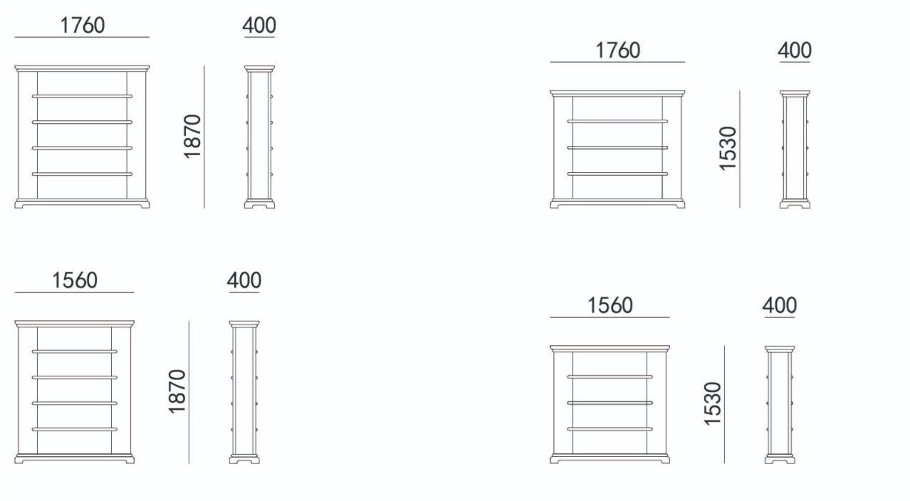 HC28 Cosmo Открытый книжный шкаф из лакированного мдф Strata 55c004 - Вид №2