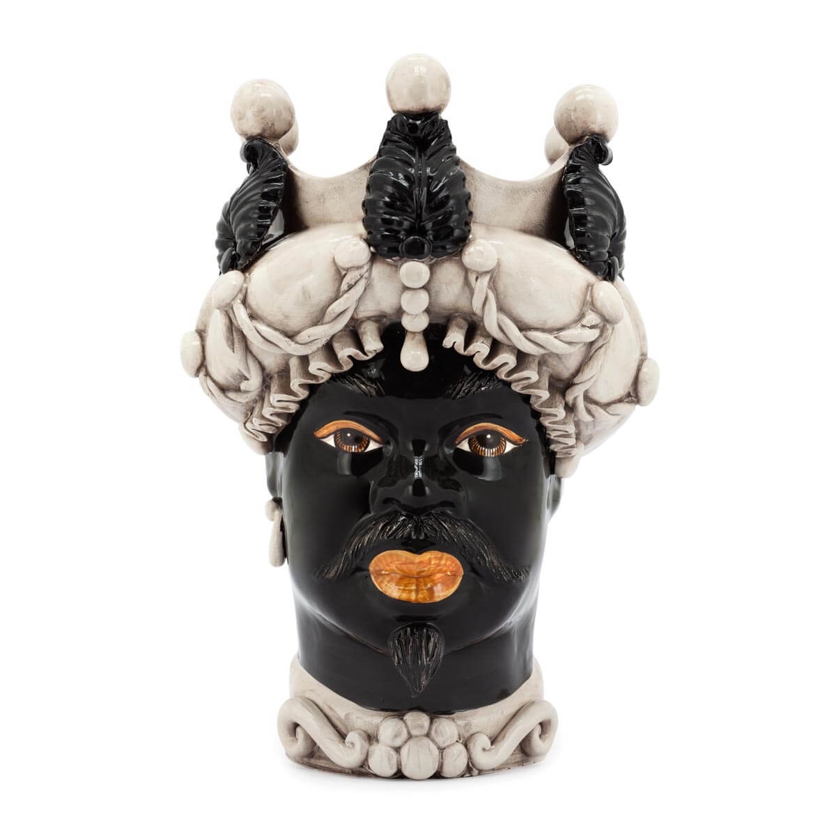 200946-10 ABHIKA ВАЗА MORO MAN BAROQUE WHITE  - Вид №1