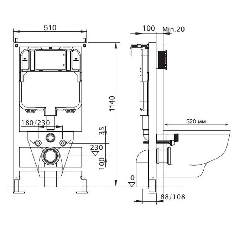 INS-0000002 Монтажная рама Акватек Slim Santreyd - Вид №1