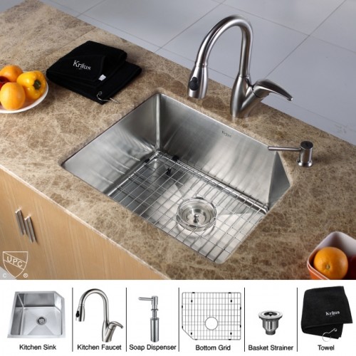 KHU121-23-KPF2121-KSD33BN Накладная раковина на столешницу  прямоугольная Krausru  - Вид №8