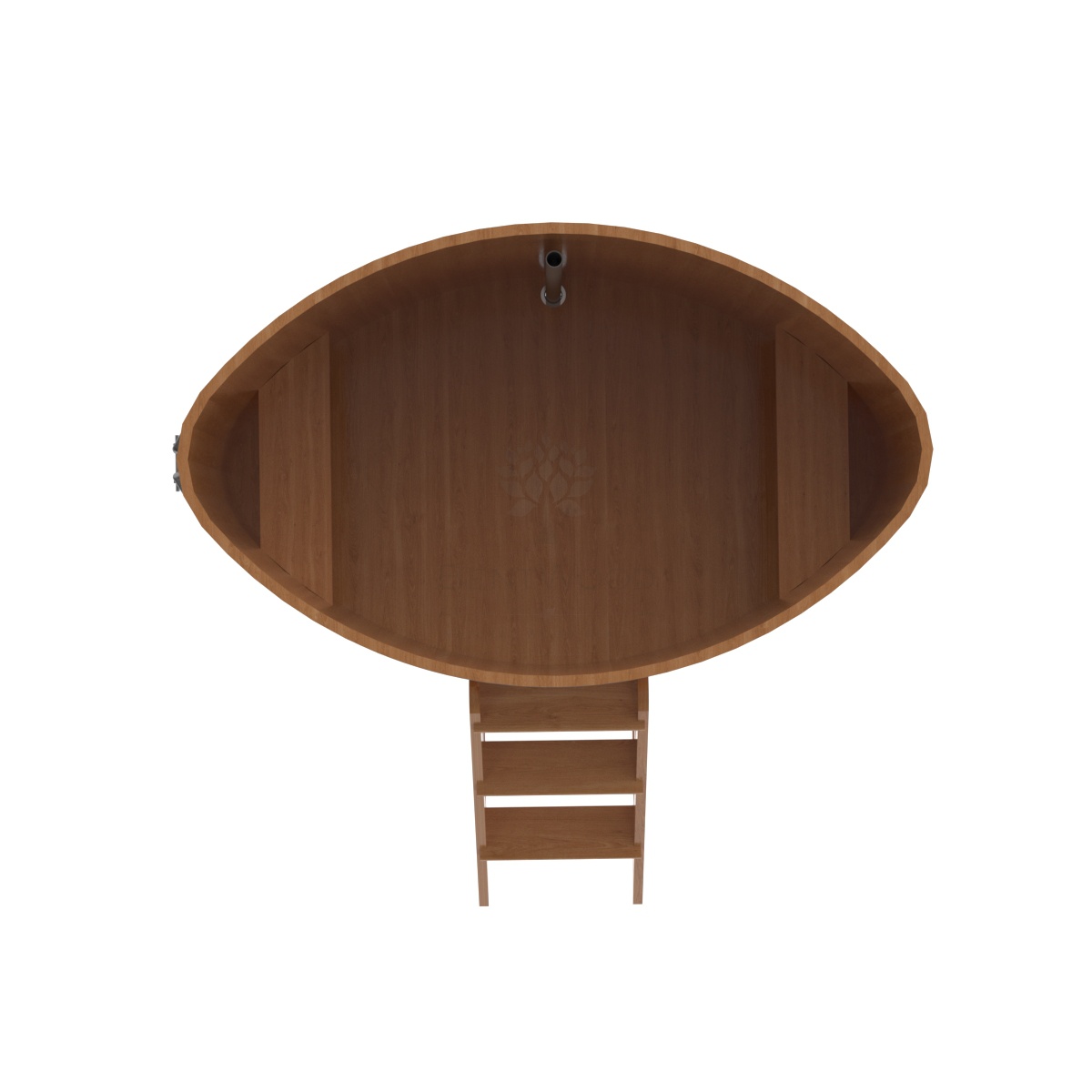 1321 Купель овальная из дуба 1,08х1,75х1,2 натуральная Alyarus  - Вид №4