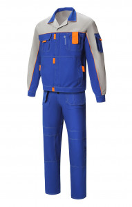 65257 Костюм "Профессионал-2" василек-светло-серый  Летняя спецодежда  размер 64-66/158-164