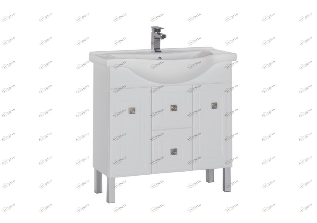 Тумба с раковиной Aquanet Стайл 85 белый (2 дверцы 2 ящика) 0018150200177620