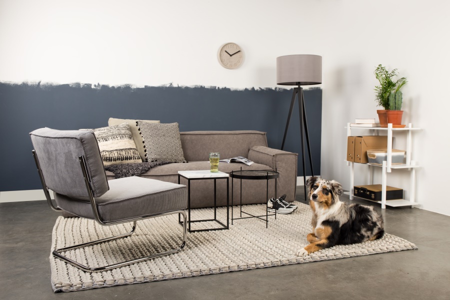 Кресло Lounge Ridge Rib с подлокотниками, серое Zuiver 3100015 - Вид №8