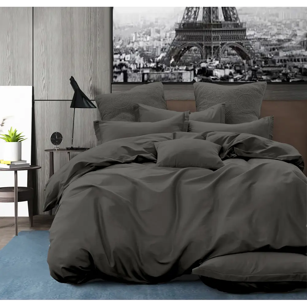 Простыня Cottonika Гамма А 160x200x20 см бязь на резинке темно-серый STLM-2053741 - Вид №2