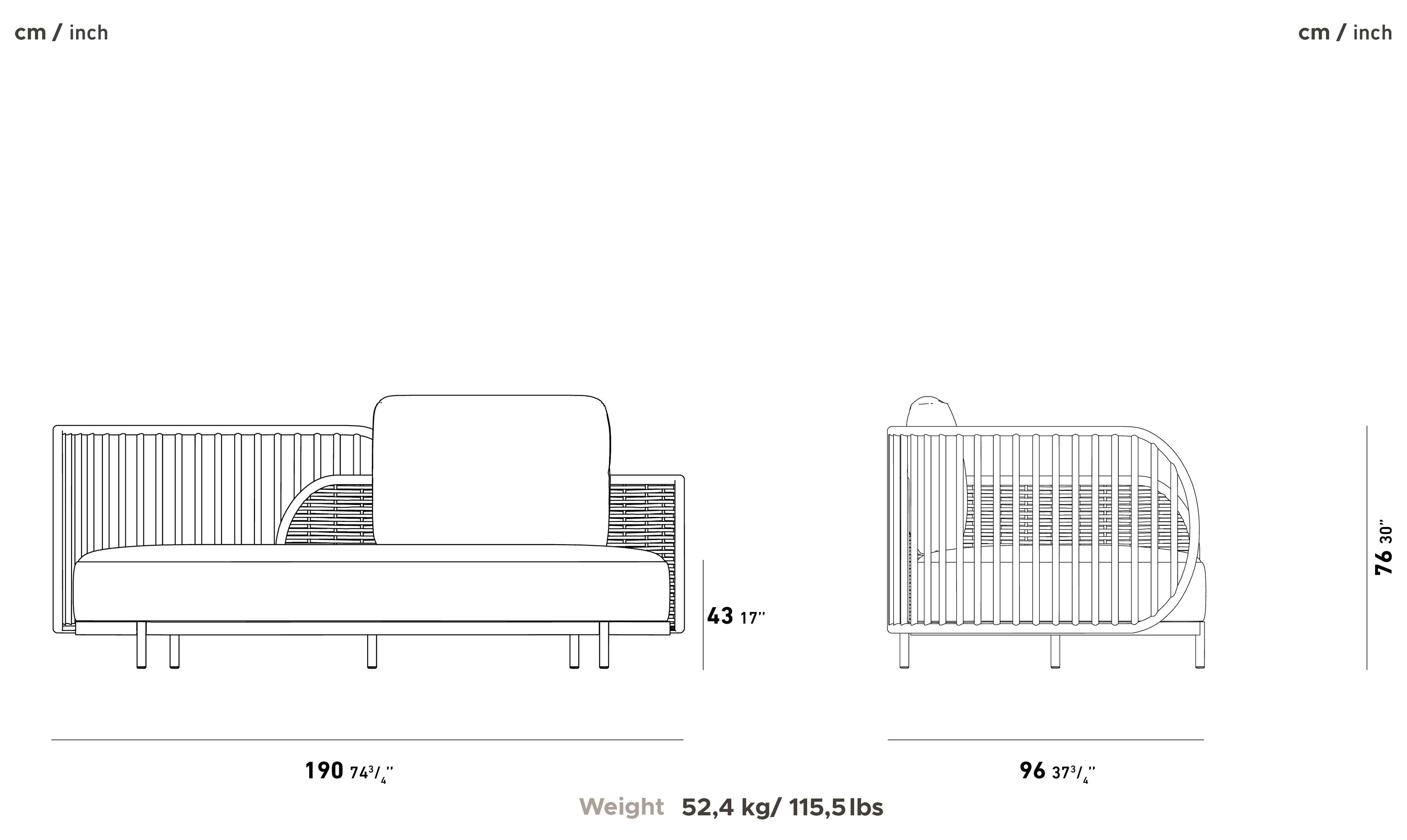 Алюминиевый садовый диван, Sunbrella® и 3-местный Канат YAAZ Ova ARCH-00019691 - Вид №8