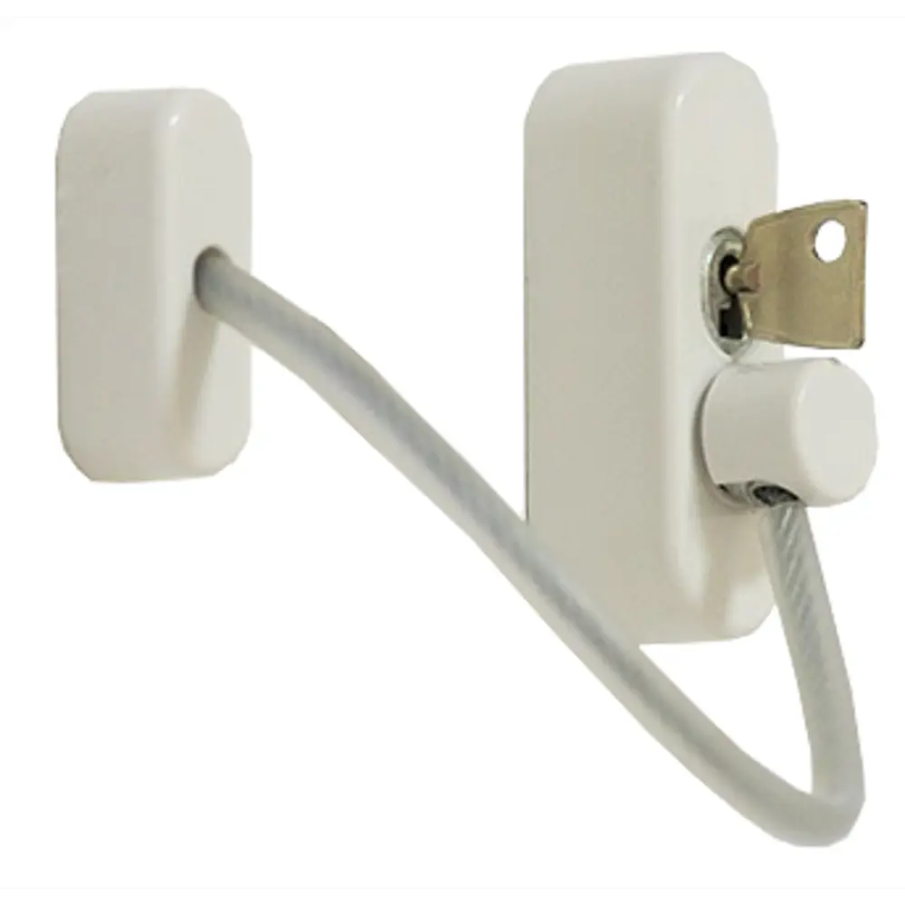 Блокиратор поворота оконный с тросом 8x20 см, сталь, цвет белый Santreyd STLM-2094577