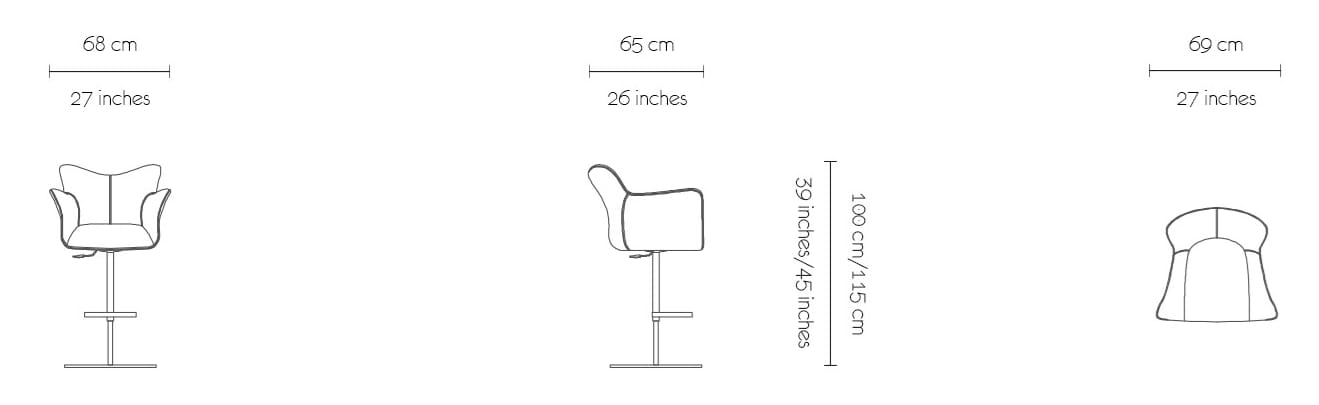Высокий кожаный стул MORADA Jenn ARCH-00046704 - Вид №2