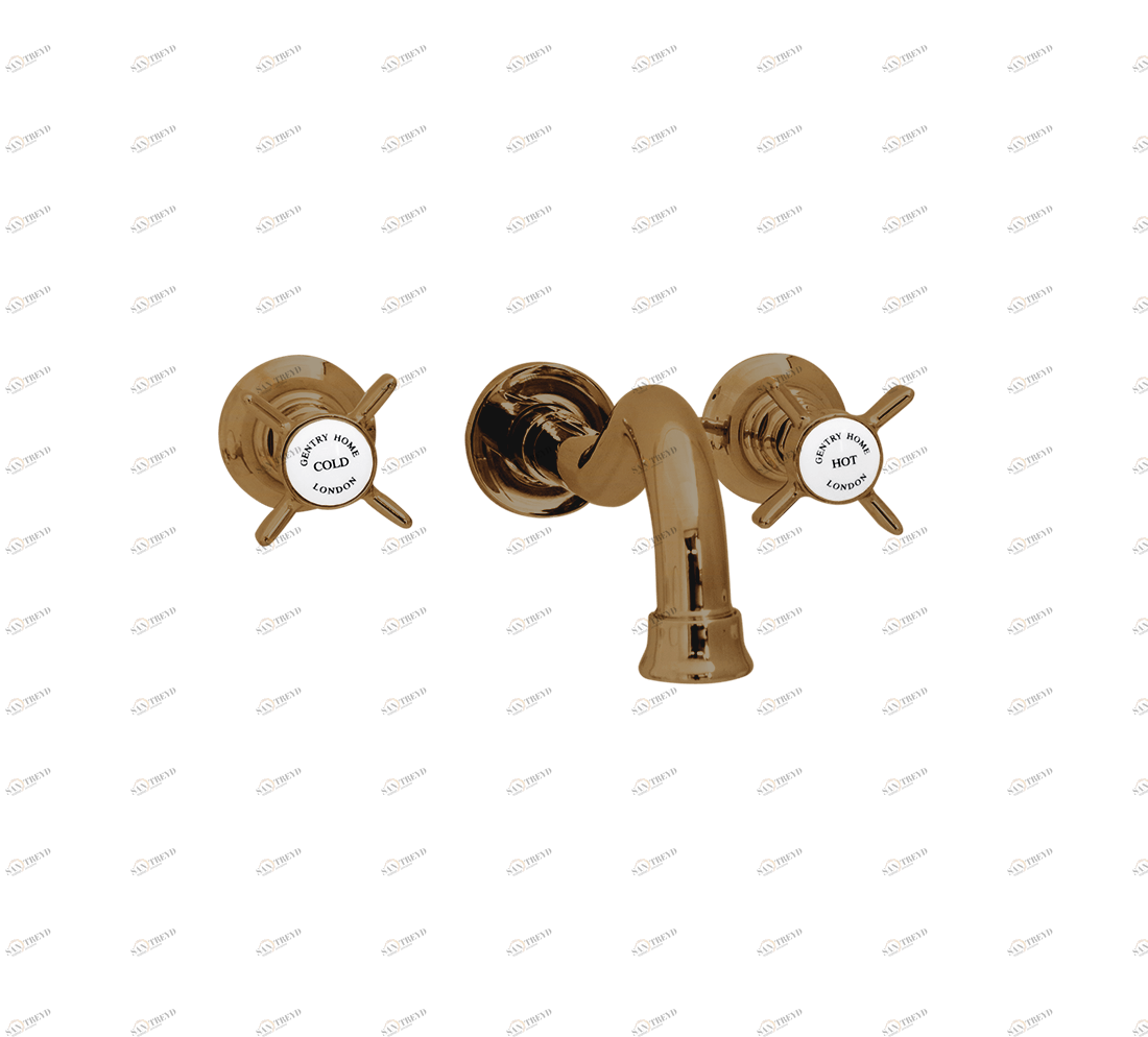 Gentry Home Смеситель для раковины Style на три отверстия с всплывающей пастой Ascot Бронза GH103021 