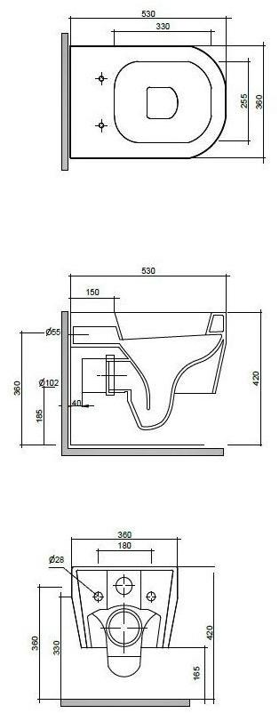 Tue120201 Подвесной унитаз настенный Белый Olympia Ceramica TUTTO EVO Италия - Вид №7