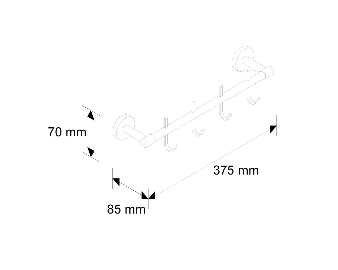 MHW12 Брус L300 мм с четырьмя крюками Merida  - Вид №1