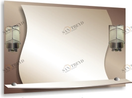 Зеркало Лиана с фонарем 750х530 (042) Лиана МИР ЗЕРКАЛ 2322445
