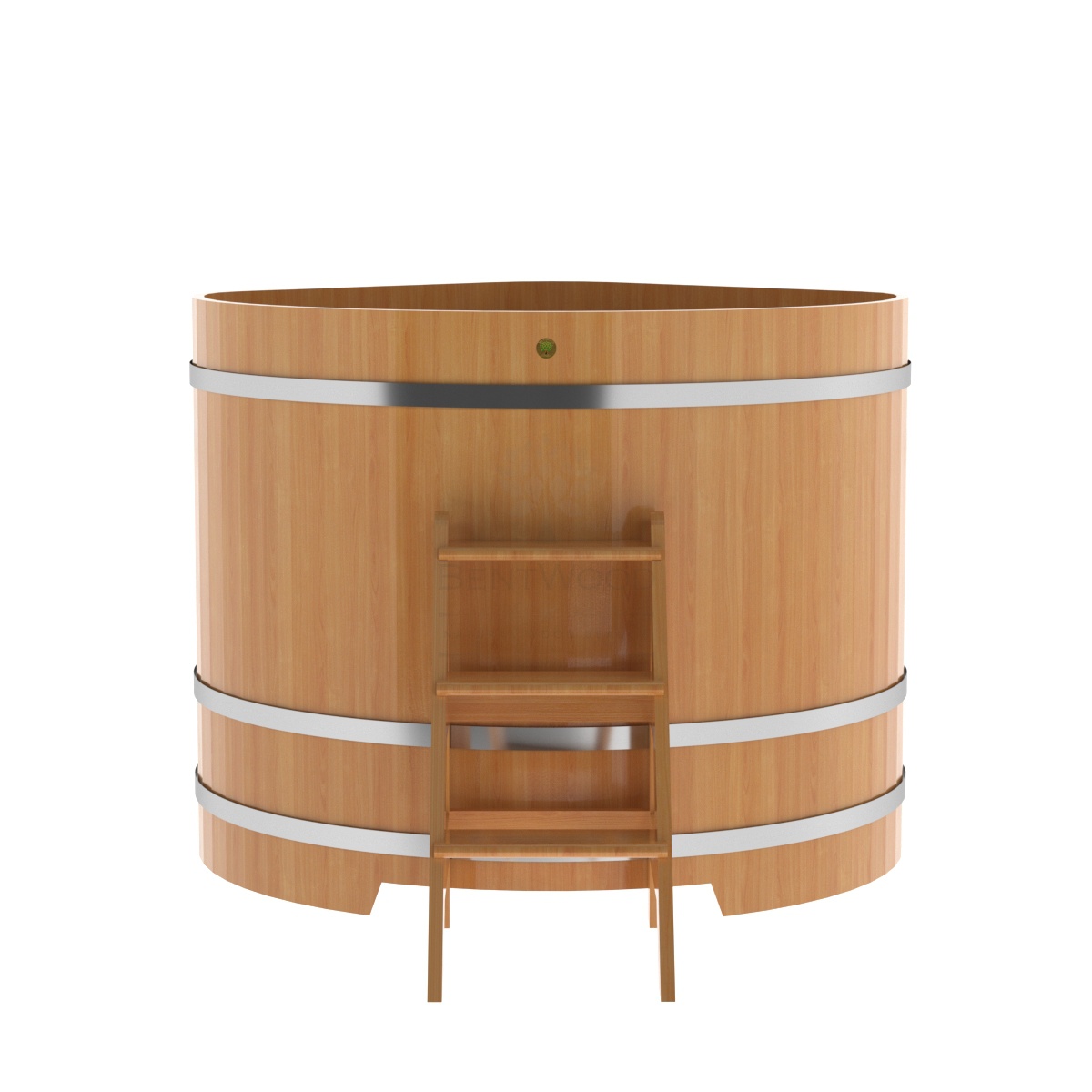 1243 Купель угловая из лиственницы 1,37х1,37х1,2 натуральная премиум Alyarus  - Вид №3