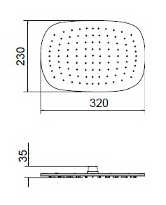 F0500300 Верхний душ 320х230 мм шт AM.PM  - Вид №1