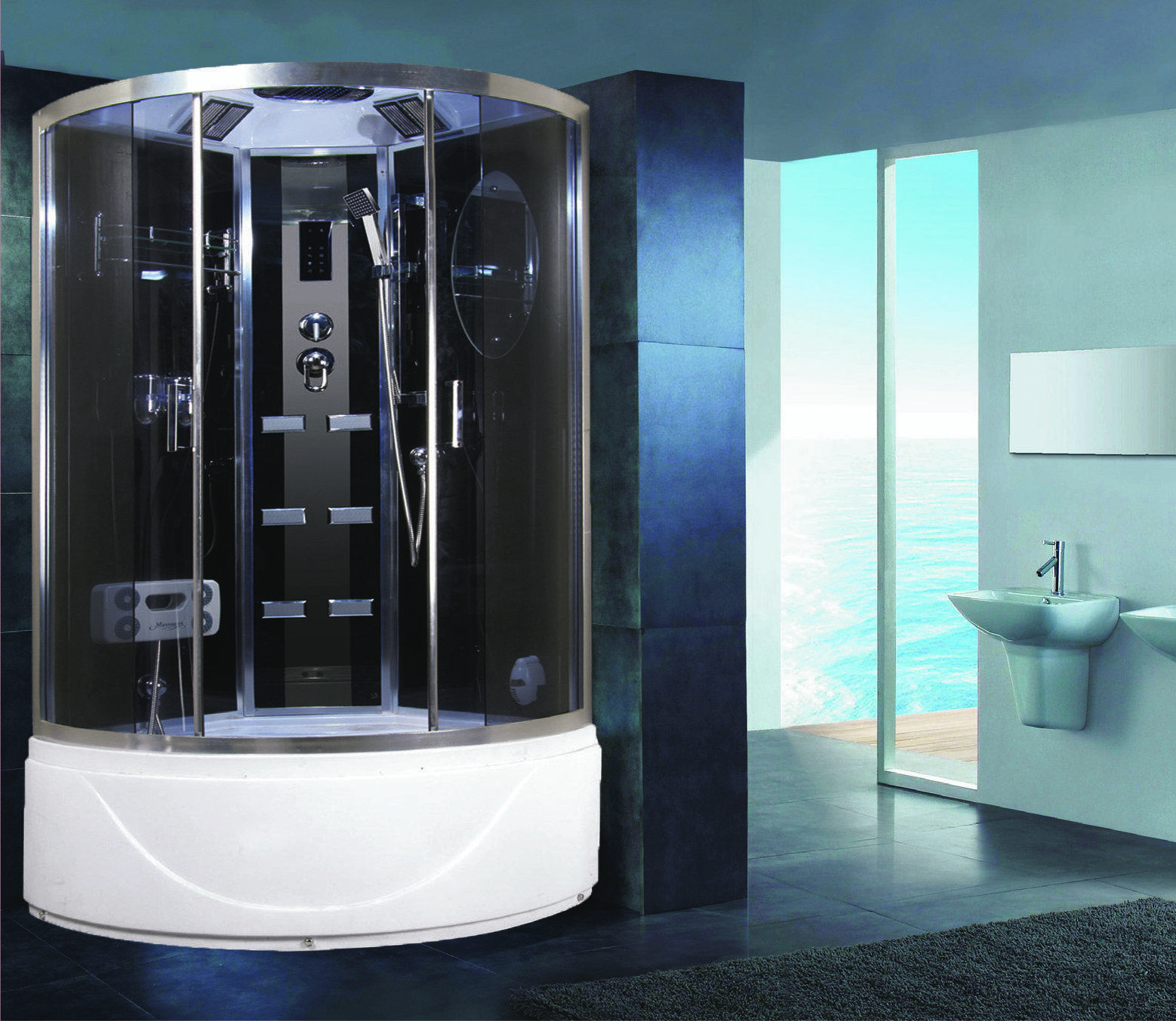 Душевая кабина NG-918-01n (1500х1500х2200) высокий поддон (53см) стекло ТОНИРОВАННОЕ Niagara Ultra 9180134N