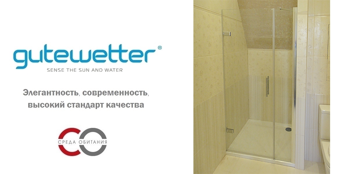 Душевая дверь в нишу 100x200 GK-862BP стекло прозрачное 6 мм GUTEWETTER TREND DOOR 100X200GK862BP - Вид №1