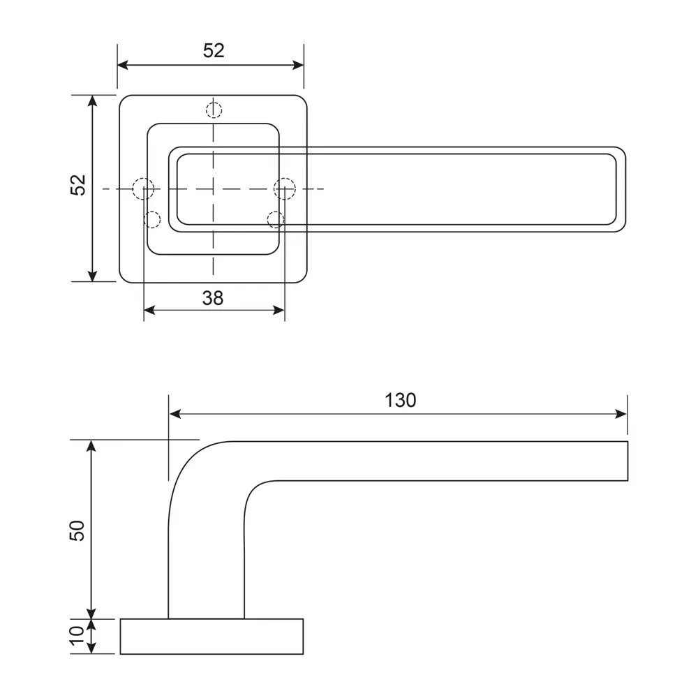 Дверная ручка на розетке Armex H-22107-A без запирания цвет никель/хром STLM-2009389 - Вид №8
