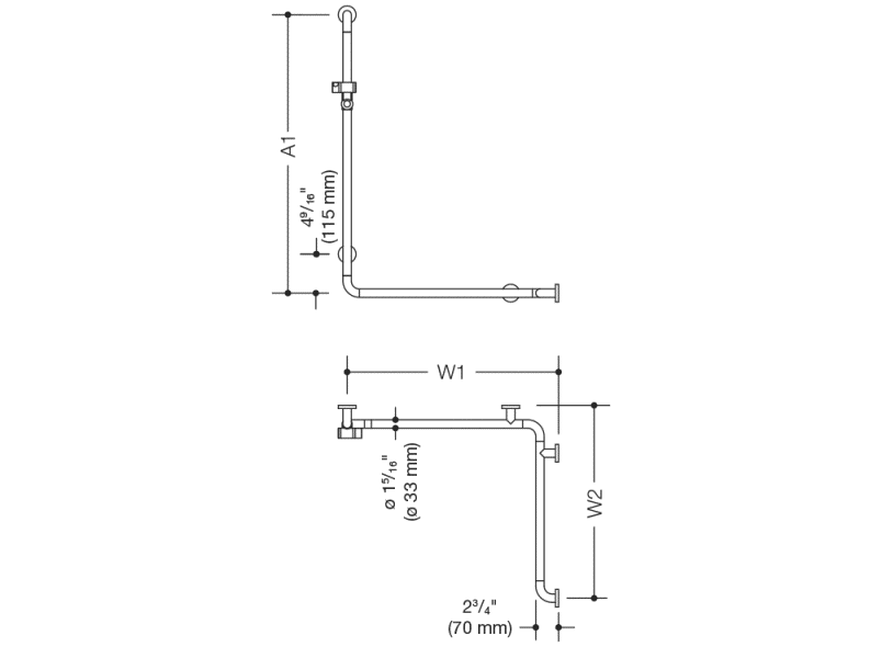 801.35US2S Душ, поручни для ванны (ада) HEWI USA Produkte  - Вид №1