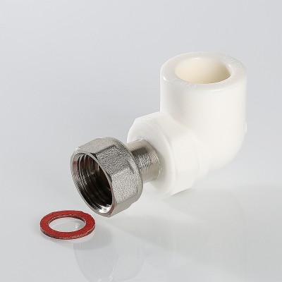 VTp.758.0.02506 Фитинг полипропиленовый – угольник с накидной гайкой Valtec 25 мм х 1"  - Вид №3