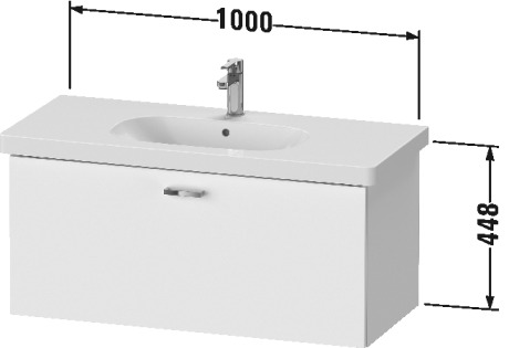 XB607205252 XBase Тумбочка подвесная Европейский дуб, декор Duravit  - Вид №1