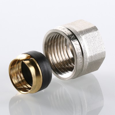 VTc.711.N.1504 Фитинг коллекторный обжимной для медной трубы Valtec 15 мм x 1/2"  - Вид №3