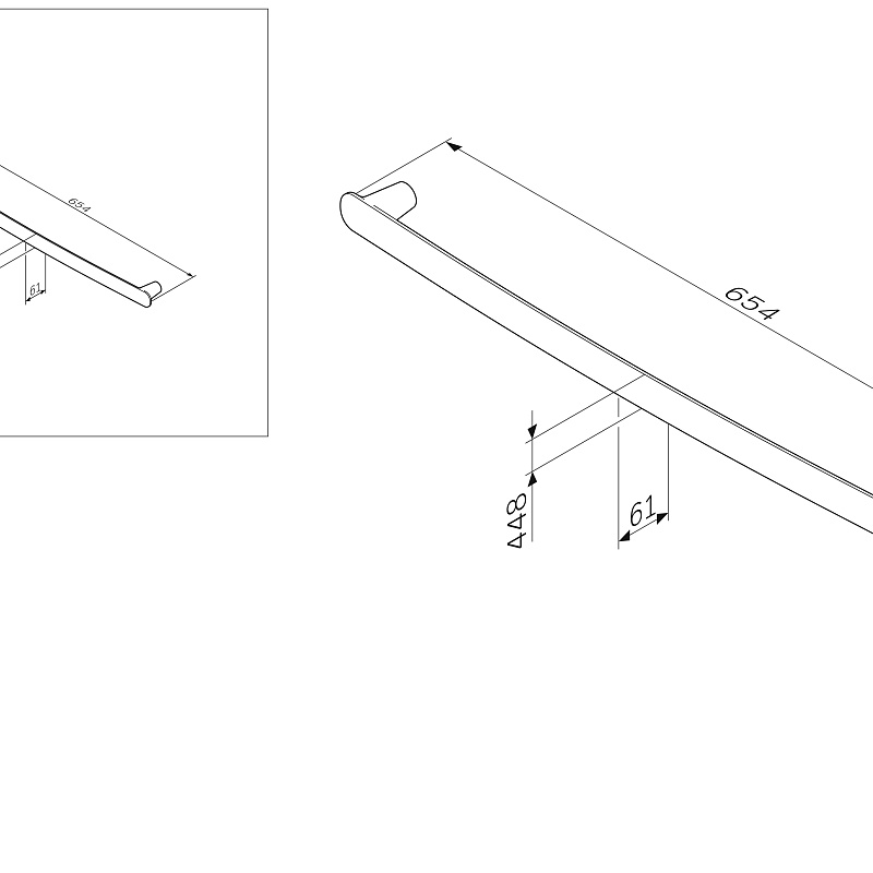 A30346400 Вешалка для полотенец 60 см хром шт AM.PM Sensation - Вид №5